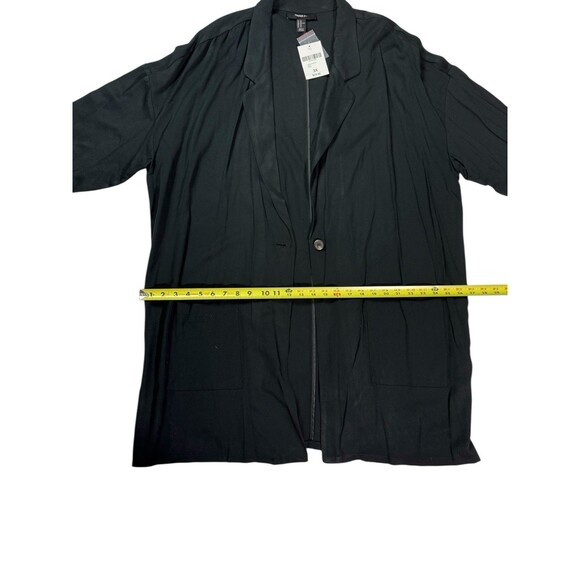 Forever 21 Open Front Black Duster Cardigan Women’s 3X NWT IMPERFECTIONS - Picture 7 of 16